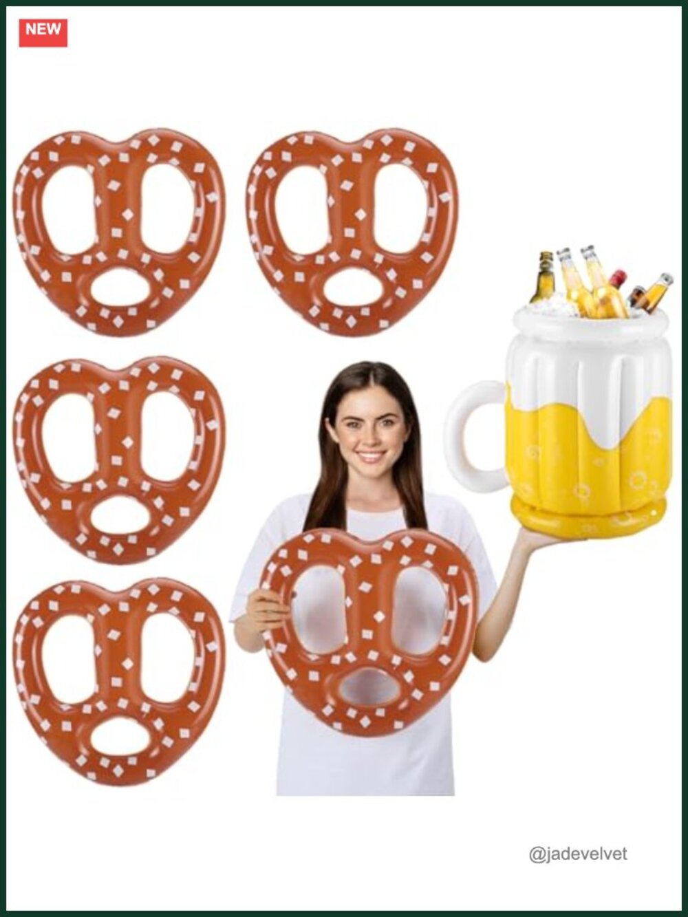 Inflatable Oktoberfest Pretzel Decoration Set Beer Barrel Party Supplies
